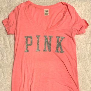 Victoria's Secret Pink Glitter V-Neck